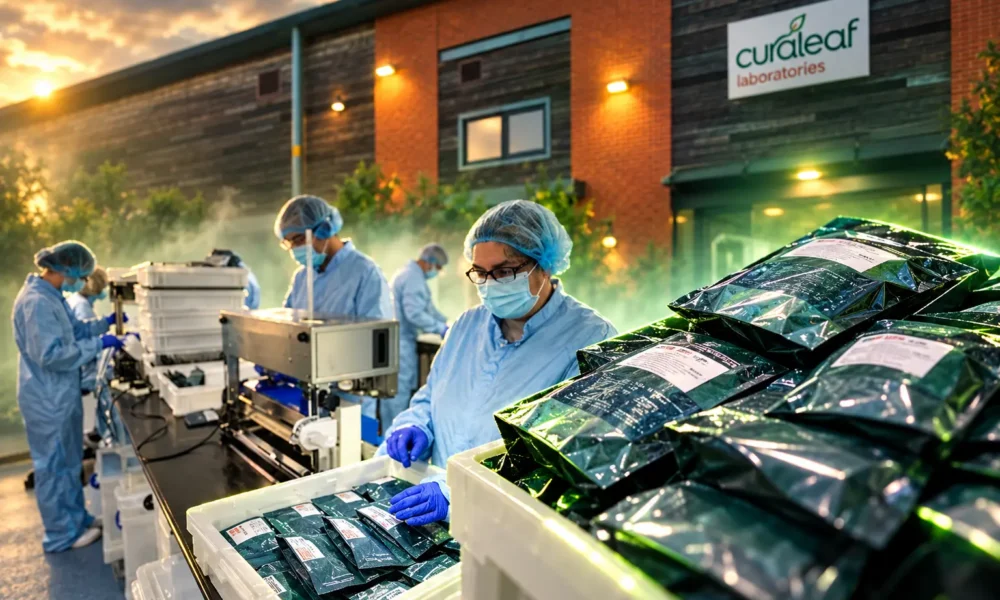 Curaleaf Sunderland plant packs imported medical cannabis